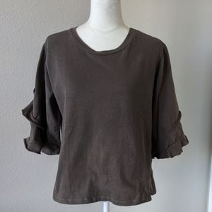Boutique Heavyweight Cotton Top w/Ruffle Sleeves